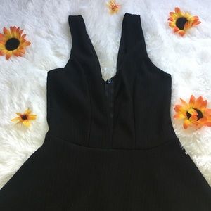 V FRONT, BACK ZIP, BLACK DRESS